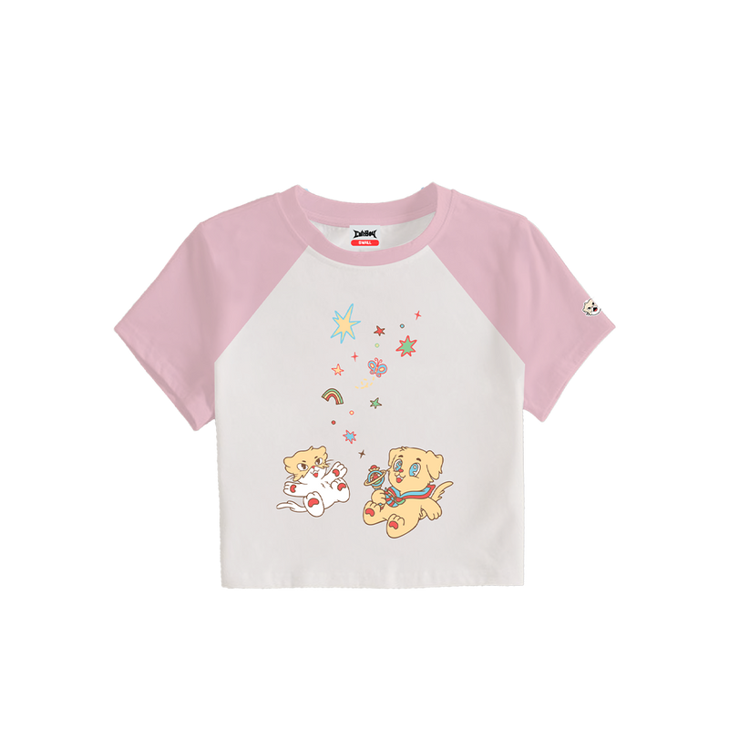 Cosmic Star Kimkimo [Pink/White] Baby Tee