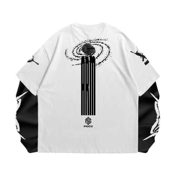 Skeleton fire Arm Ohana x PGC2025 [White/Black] Layers Long Sleeve T-Shirt