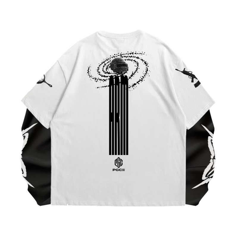 Skeleton fire Arm Ohana x PGC2025 [White/Black] Layers Long Sleeve T-Shirt