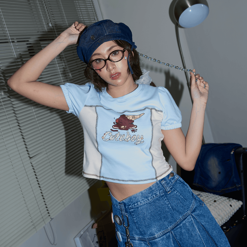 MELTED ICE-CREAM [B/C] Cropped T-Shirt