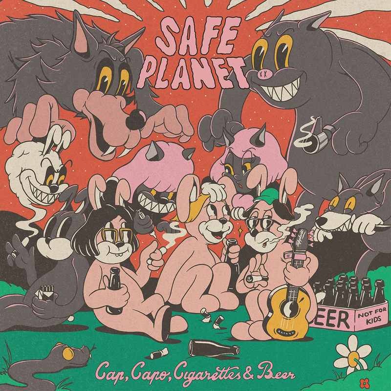 Safeplanet Album Cover Dec Fabric [Ver. Cap, Capo, Cigarettes & Beer]