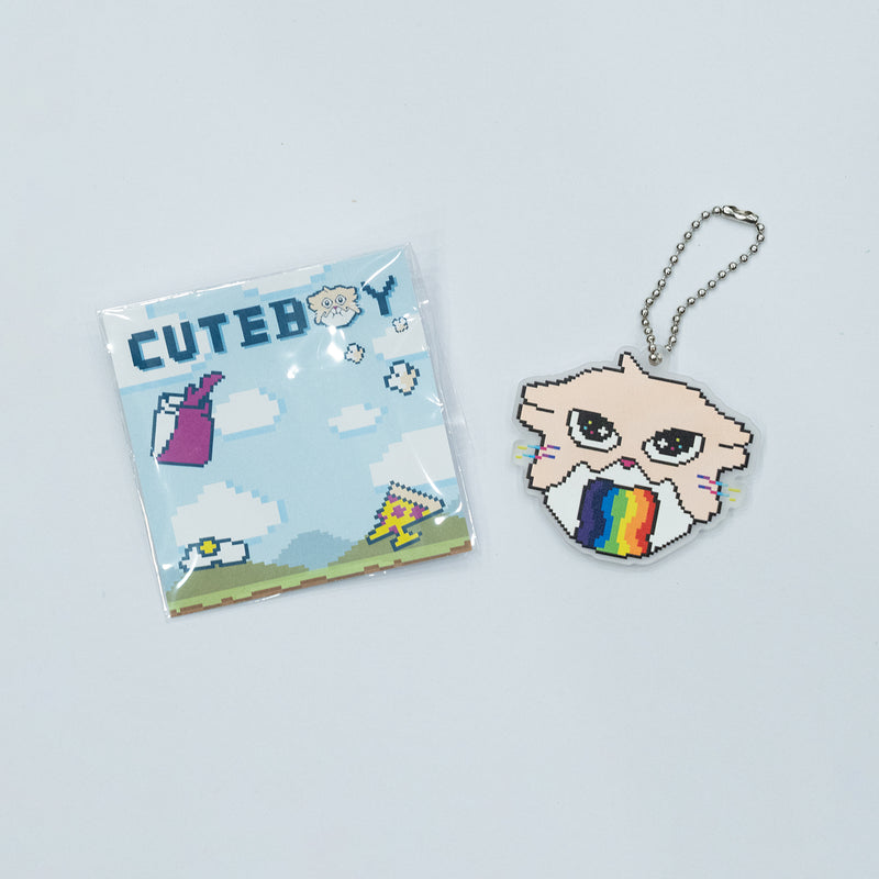 Rainbow Puke Keychain